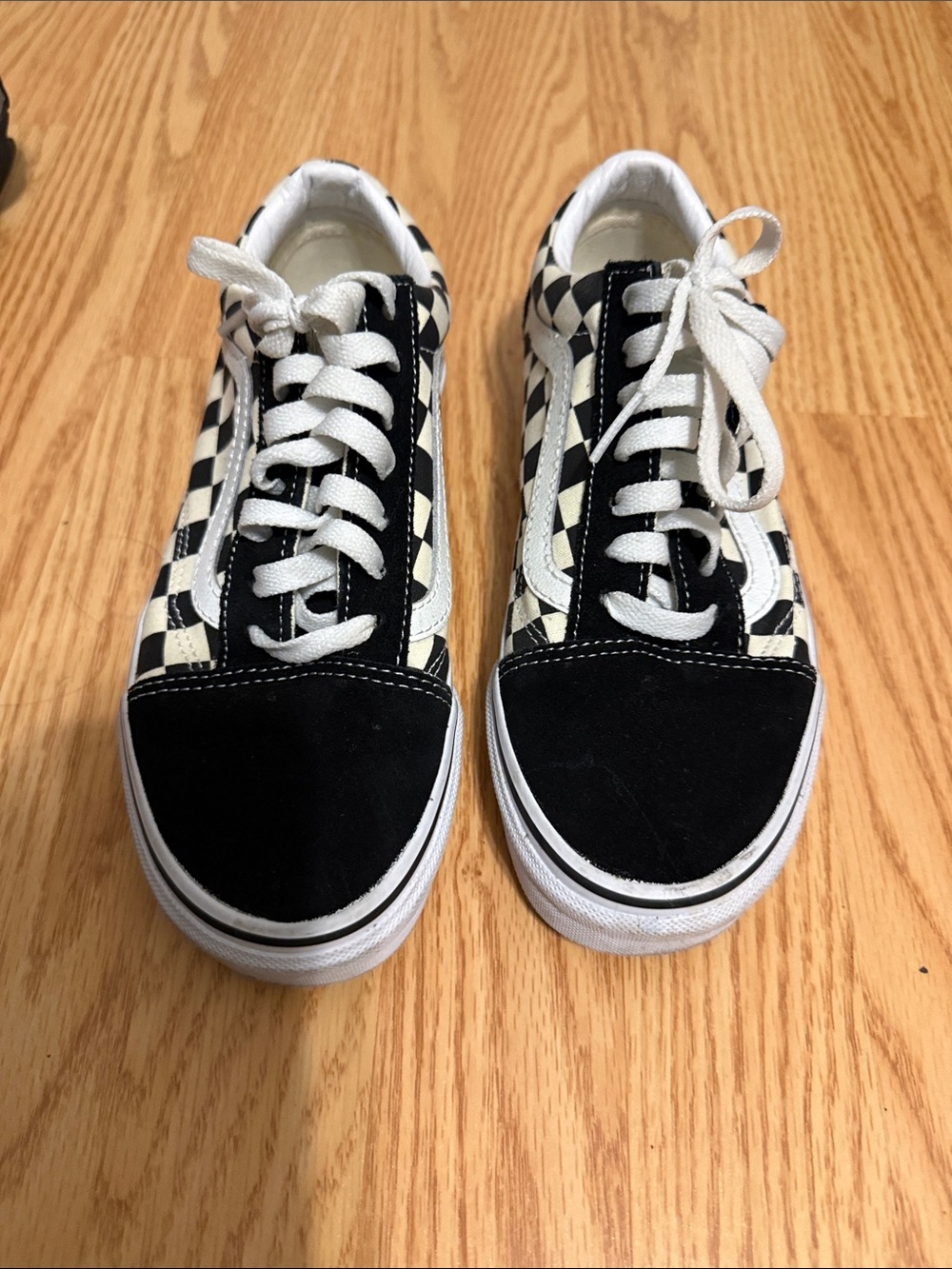 Vans Kids Black & White Checkerboard Low-Top Sneakers